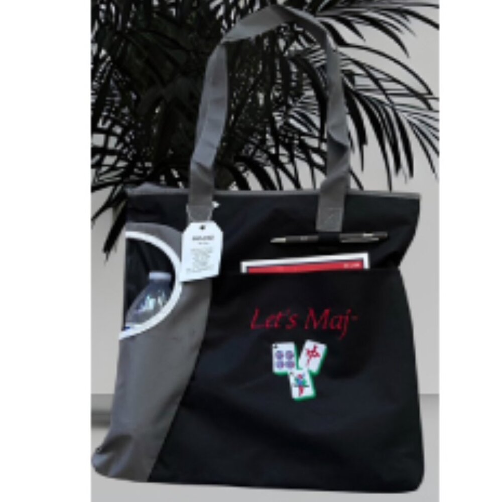 Lets Maj Mah Jong Zipper  Tote Bag